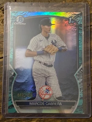 2023 Bowman #BCP-46 Marcos Cabrera Chrome Aqua Lunar Crater Refractor /125 - Image 1 of 4