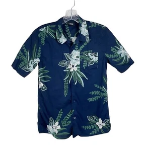 Vans Button Down Shirt Youth Large Blue Tropical Hawaiian Short Sleeve Casual - Picture 1 of 12
