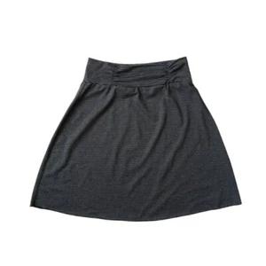 Tranquility Dark Heathered Gray Striped Knee Length Casual Skirt Women's Medium - Picture 1 of 12