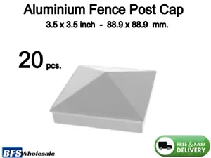 Tapa de poste de aluminio 3,5 x 3,5 pulgadas, color blanco, 20 piezas, resistente a la intemperie - Imagen 1 de 8