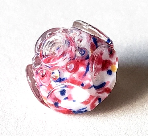 Charmstring Glass Swirlback Paperweight Antique Button Mid-1800s 7/16" Cover