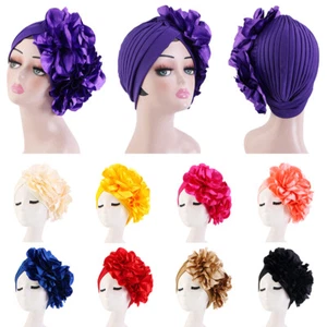 Mujeres Grandes Flores Turbantes Gorra Quimio Gorro Sombrero Musulmán Hijab Cubierta para la Cabeza Envoltura para la Cabeza - Imagen 1 de 19
