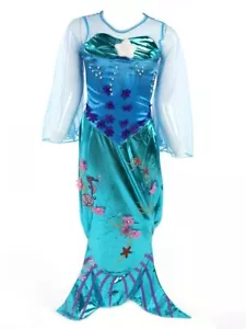 Vestido de sirena niña disfraz carnaval niños mundo submarino Arielle Ariel - Imagen 1 de 6