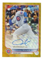 ALFONSO RIVAS 2022 Topps Chrome Gold Wave 18/50 AUTO CUBS a6