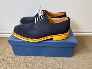 Mark McNairy Suede Plain Vamp Gibson Loafer Mens US 9 UK 8 EU 42 Navy Yellow - Picture 1 of 8