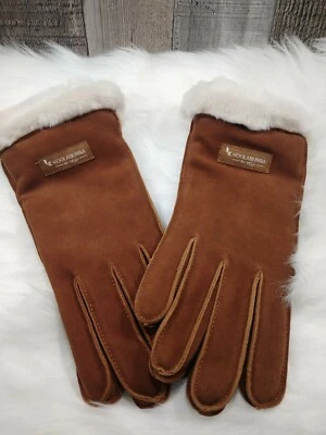 Guantes de gamuza marrón para mujer Ugg Koolaburra 8257677 ~ talla pequeña nuevos sin etiquetas Foto 1 de 3