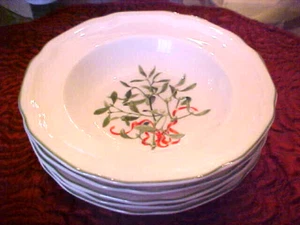 Mikasa ~ SALE ~ NWT ~ MISTLETOE~ 5 Fruit/Dessert/Sauce Bowls Antique Wht~NOS~HTF - Picture 1 of 4