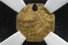 NobleSpirit No Reserve GOLD 1872 FRACTIONAL 25c Octagonal Indian BG-791 NGC AU