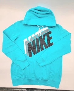 Nike Hoodie Women's Large Stacked Spell Out Big Logo Y2K Style Sweatshirt Jumper - Picture 1 of 6