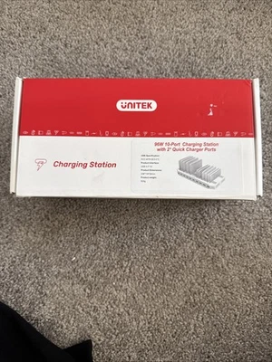 Unitek USB Charging Station 96W 10-Port Type A Charging Station White Brand New - Image 1 of 4
