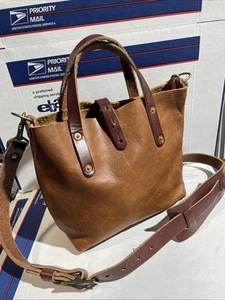 Go Forth Goods GFG Small Caramel Leather Tote Crossbody Bag - Picture 1 of 14