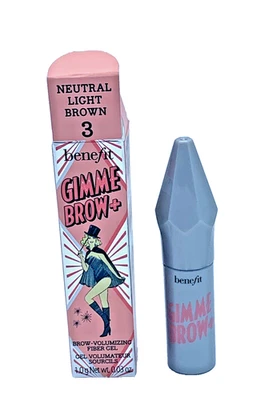 Benefit Cosmetics Gimme Brow+ Volumizing Gel #3 NEUTRAL LIGHT BROWN ~ Mini .03oz - Image 1 of 3