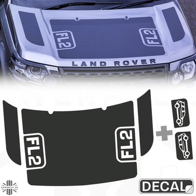 Kit adesivi decalcomania cofano per Land Rover Freelander 2 FL2 logo cofano grafica vinile - Immagine 1 di 3