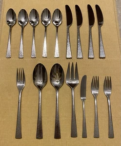 Gorham Edelstahl BISCAYNE Messer, Gabeln, Löffel, Servieren 16 Stück - Bild 1 von 6