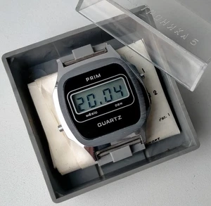 NOS PRIM Quartz (Elektronika 5 B6-204A) Full Set Rare Digital Watch 1985 - Bild 1 von 11