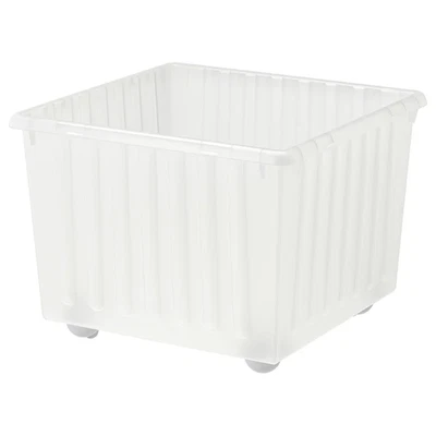 IKEA VESSLA Storage Crate With Casters, White, 15 ¼" x 15 ¼" (300.648.49) NEW - Image 1 of 3
