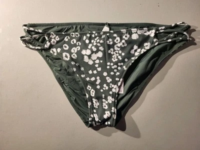 Hobie Surf Shop Reversible Strappy Hipster Bikini Bottom Green White Size Large  - Image 1 of 4