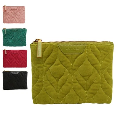 ALICE WHEELER LONDON Alice Wheeler Samt gesteppte Kosmetiktasche, 15,5 x 13,5 x 2,5 cm, mehrfarbig