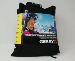 Gerry Snow Pants Ski Snowboard Black Bibs Kids Youth Size Small 7 / 8 - Picture 1 of 6
