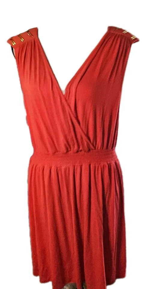 Vestido para mujer Kardashian Kollection rojo cuello en V profundo talla L Foto 1 de 4