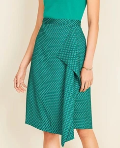 Gonna a matita Ann Taylor Diamond Grid stampa volant 2 - Foto 1 di 1