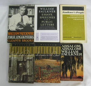 William Faulkner 6 Book Lot Absalom As I Lay Dying Intruder Dust Reader's Guide - Picture 1 of 5