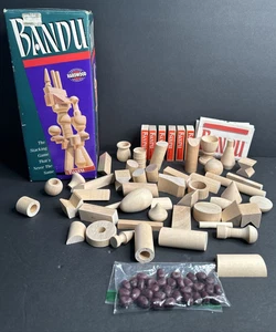 BANDU Stapelspiel KOMPLETT Holzfiguren + Bohnen im Karton Vintage - Bild 1 von 11