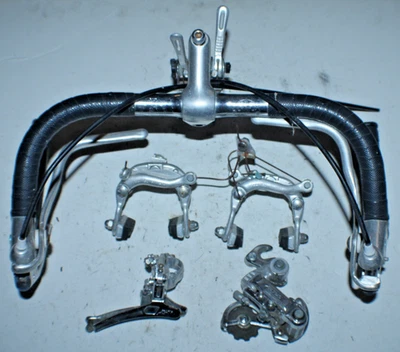 Shimano Altus Groupset Front Rear Derailleurs Brake Set Handle Bars 34cm SR Stem - Image 1 of 4