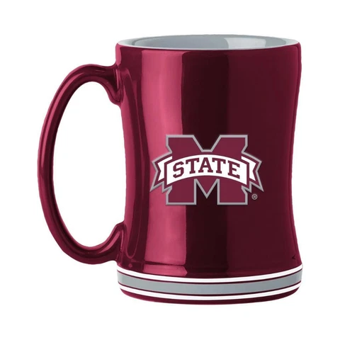 Mississippi State Bulldogs 15oz Sculpted Relief Coffee Mug [NEW] Cup Hot Tea Cover