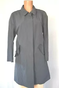 PESERICO DARK GRAY FLAP POCKETS 3/4 SLEEVES HIDDEN BUTTON DOWN TRENCH COAT 48 - Picture 1 of 12