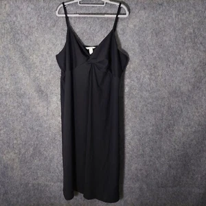 H&M Dress 2XL Black Slip Crinkle Twist Knot Empire Smocked Adjustable Stretch - Picture 1 of 20