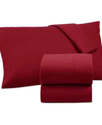 MARTHA STEWART COLLECTION Martha Stewart Holiday Collection Flannel 3-Pc. Twin Sheet Set COLOR WINE NEW