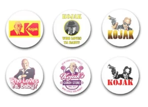 INSIGNIAS DE BOTÓN 25mm 1" x6 KOJAK - Imagen 1 de 1
