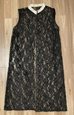 Long Lace Vest Gold Trim  - Image 1 of 4