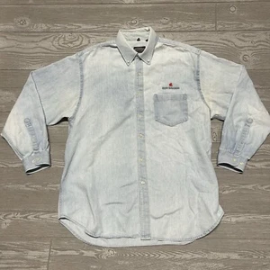 Camisa vaquera manga larga con botones XL vintage de Apple Computer Education para hombre - Imagen 1 de 9