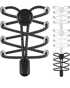 4 Pairs HIKARO No Tie Shoe Laces For Adults, Tieless Shoelaces, Reflective - Picture 1 of 8