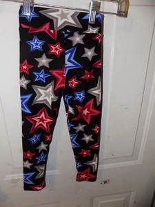 Lularoe Americana Black Leggings W/Stars Print Size S/M Girl's EUC - Picture 1 of 3