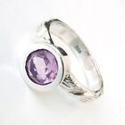 Natural Amethyst Ring 925 Sterling Silver Purple Amethyst Ring Size 7-NR246