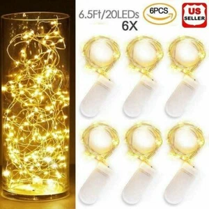 6x 20 LED 2m Waterproof LED MICRO Silver Copper Wire String Fairy Lights Decor - Picture 1 of 22