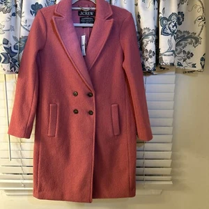 NWT J.Crew $298 New Daphne Topcoat 100% Italian Boiled Wool - Rose Size 4 - Picture 1 of 11