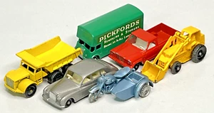 Six 1960's Matchbox MB75's - Rolls Royce/Jeep/Moving Van/Dumper/Motorcycle - Picture 1 of 15