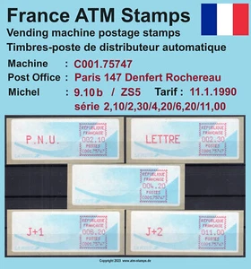 France ATM stamps Michel 9.10 b / C001.75747 serie ZS5 ** / LSA vending machine - Picture 1 of 2