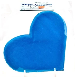 Blue Satin Heart Applique',Shiny Blue, Sew/Iron on, 5"x6" - Picture 1 of 1