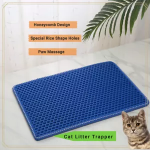 Cat Litter Mat, Kitty Litter Trapping Mat, Double Layer Mats ,21" x 14" Blue - Picture 1 of 6