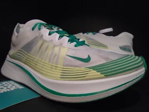 NIKE ZOOM FLY SP HONG KONG OFF WHITE SUMMIT WHITE LUCID GREEN RACER AJ9282-101 9 - Picture 1 of 11