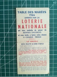 Vq156 loterie nationale table des marées Le Croisic 1966 - Imagen 1 de 4