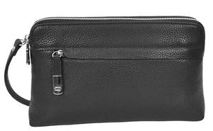 Stylish Mens Leather Clutch Bag Mobile Pouch Travel Wrist Bag Purse Handbag NEW - Picture 1 of 7