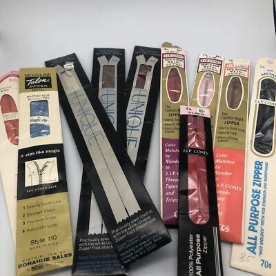 Zippers Lot Of Talon , JP Coats Unique All Purpose Vintage - Image 1 of 4