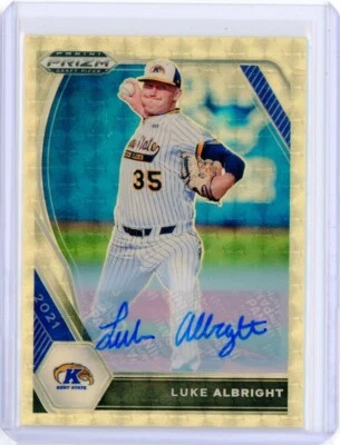 2021 Panini Prizm Draft Picks LUKE ALBRIGHT Gold Vinyl AUTO Autograph RC 1/1 - Image 1 of 2