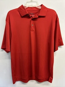 PGA Tour Short Sleeve Golf Polo Shirt Red Men's L Polyester - Picture 1 of 4